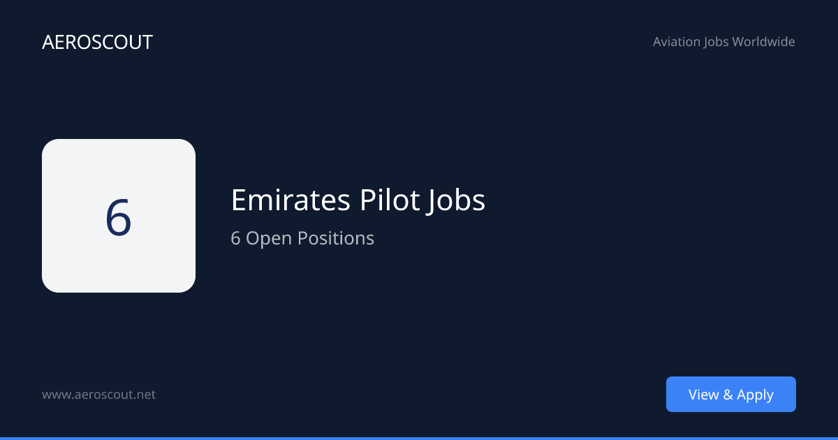 Emirates Pilot Jobs & Careers - Apply Today | AeroScout