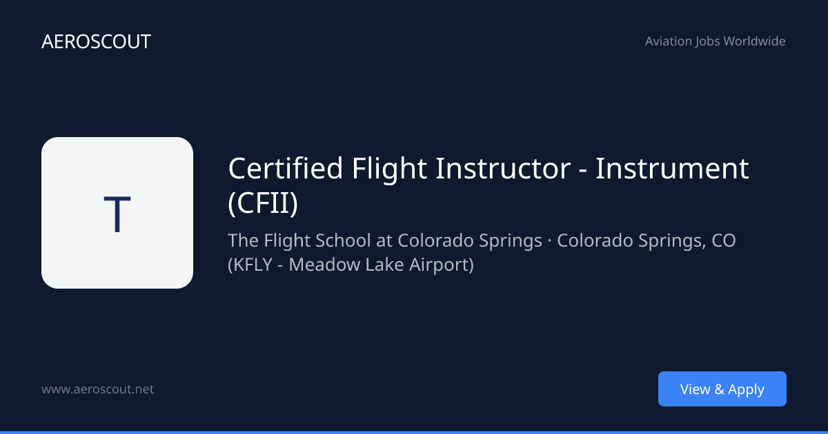 Certified Flight Instructor - Instrument (CFII) at The Flight School at ...